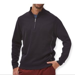 Rainforest Quarter Zip Ribbed Knit Pullover Sweater XL